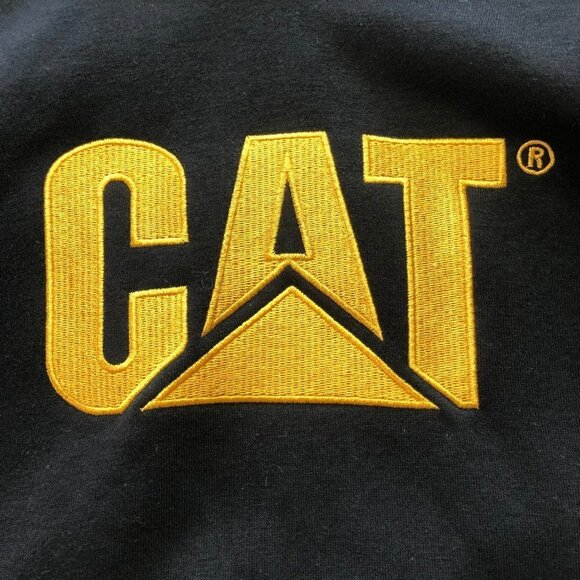 Nwot CAT Black & Yellow Embroidered Pullover Hoodie Size Small - Picture 4 of 11